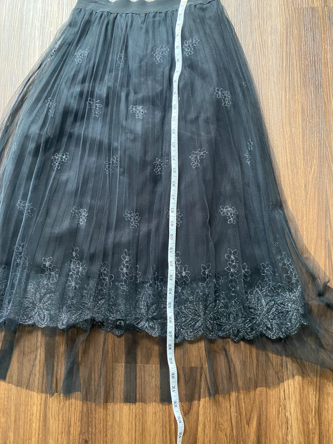 Black Tulle Skirt with Floral Embroidery ⚽️ - photo 5