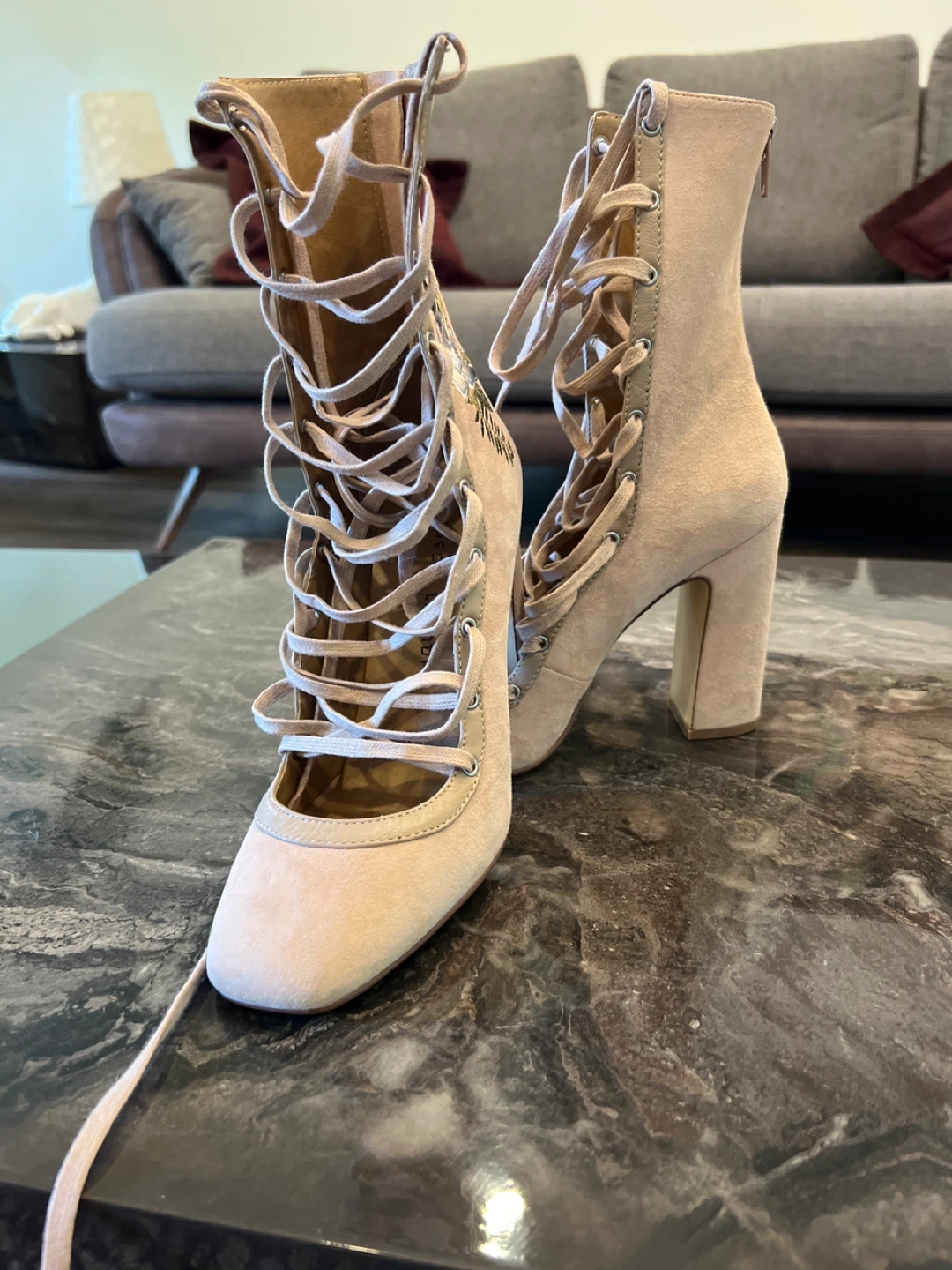 Chinese Laundry Lace-Up Heeled Boots