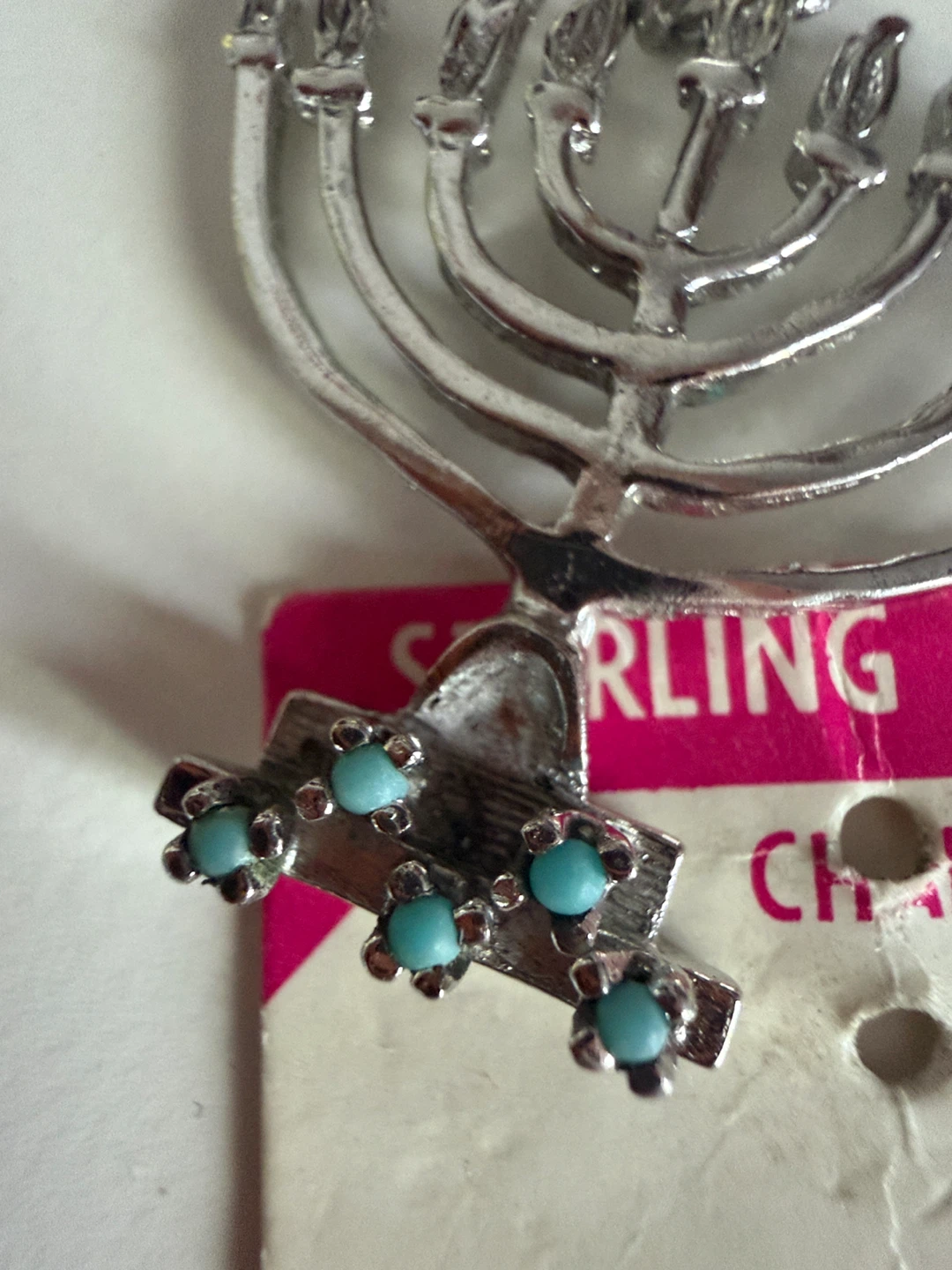 Sterling Silver Menorah Charm - photo 3