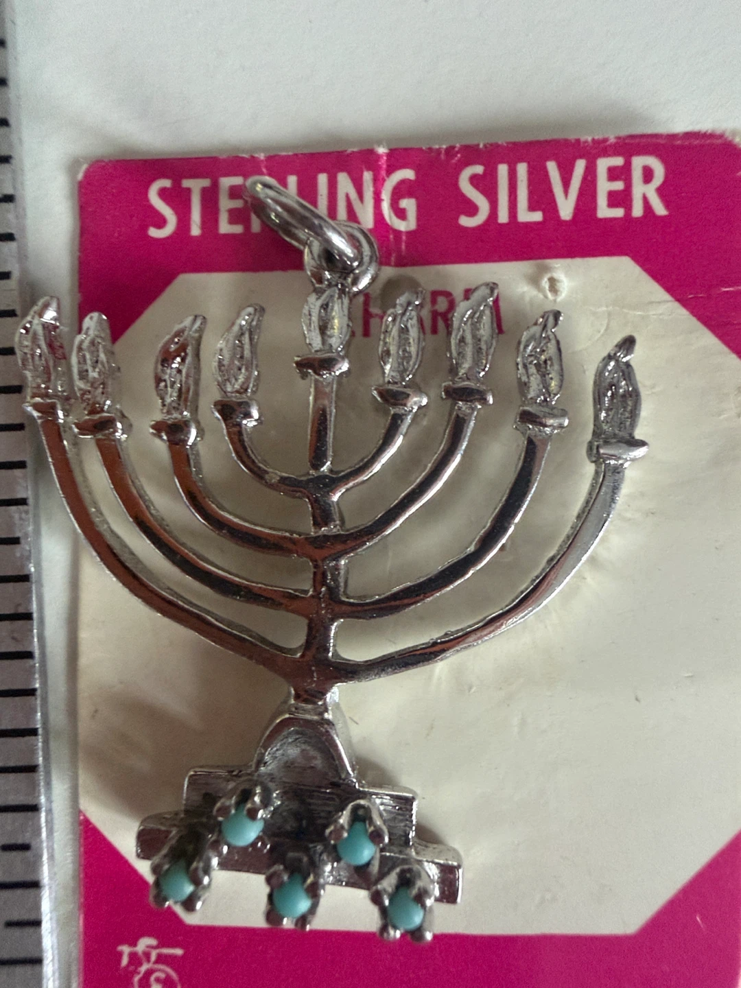 Sterling Silver Menorah Charm