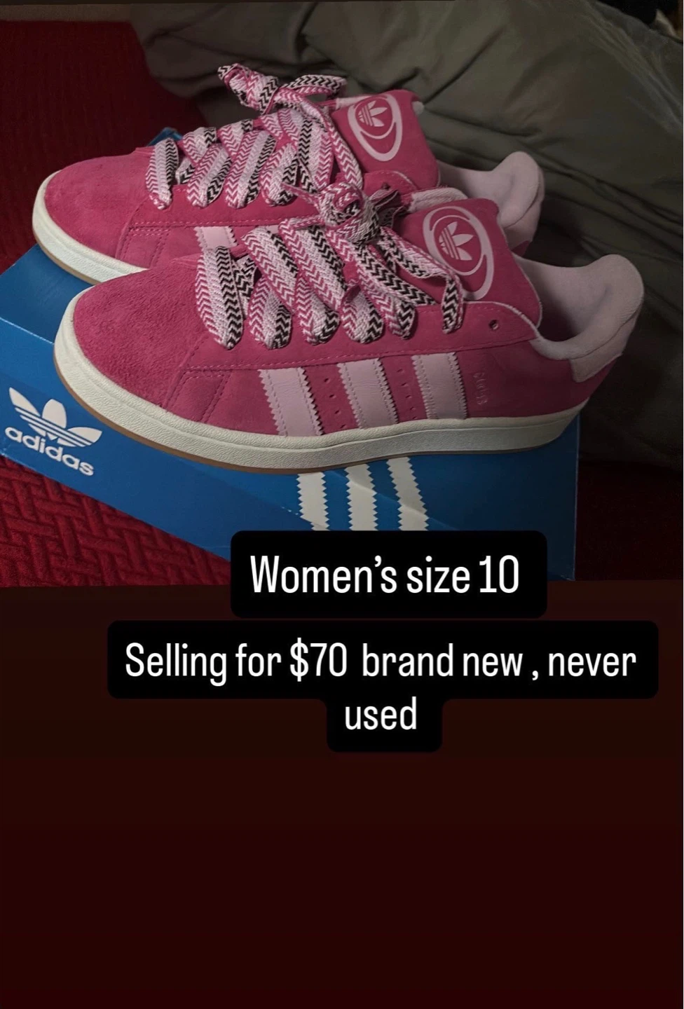 Adidas Pink Campus Shoes - Women's Size 10