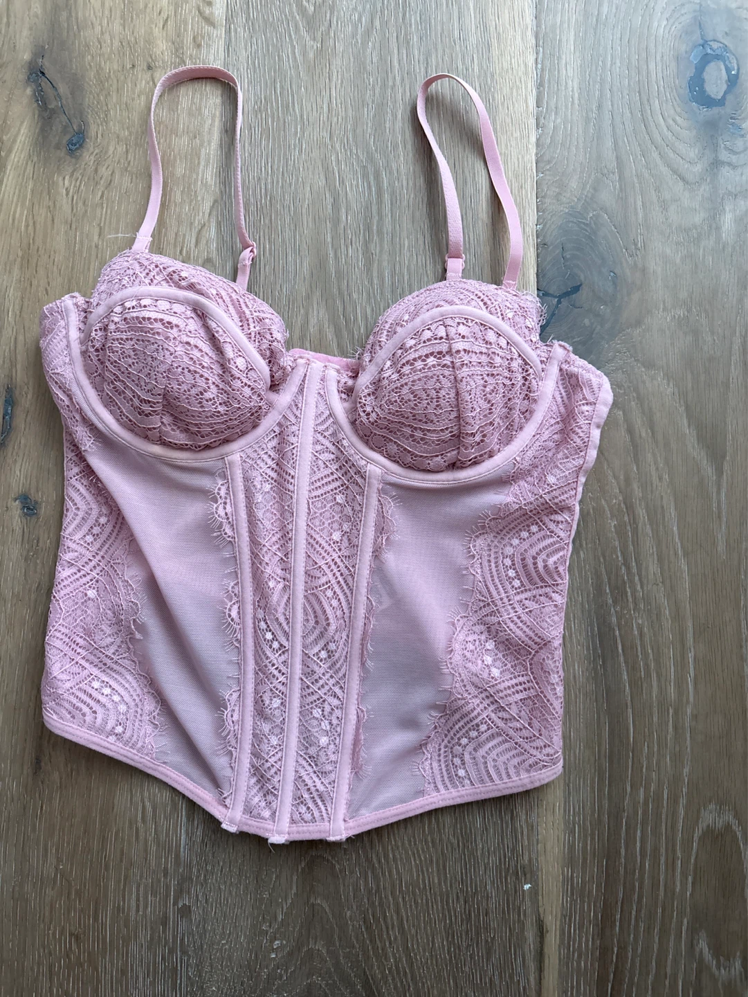 Garage Pink Lace Corset Top