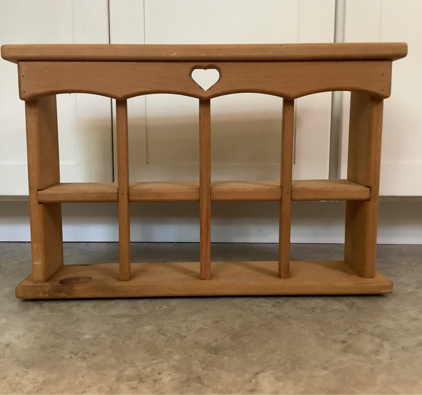 Wooden Shelf with Heart Detail