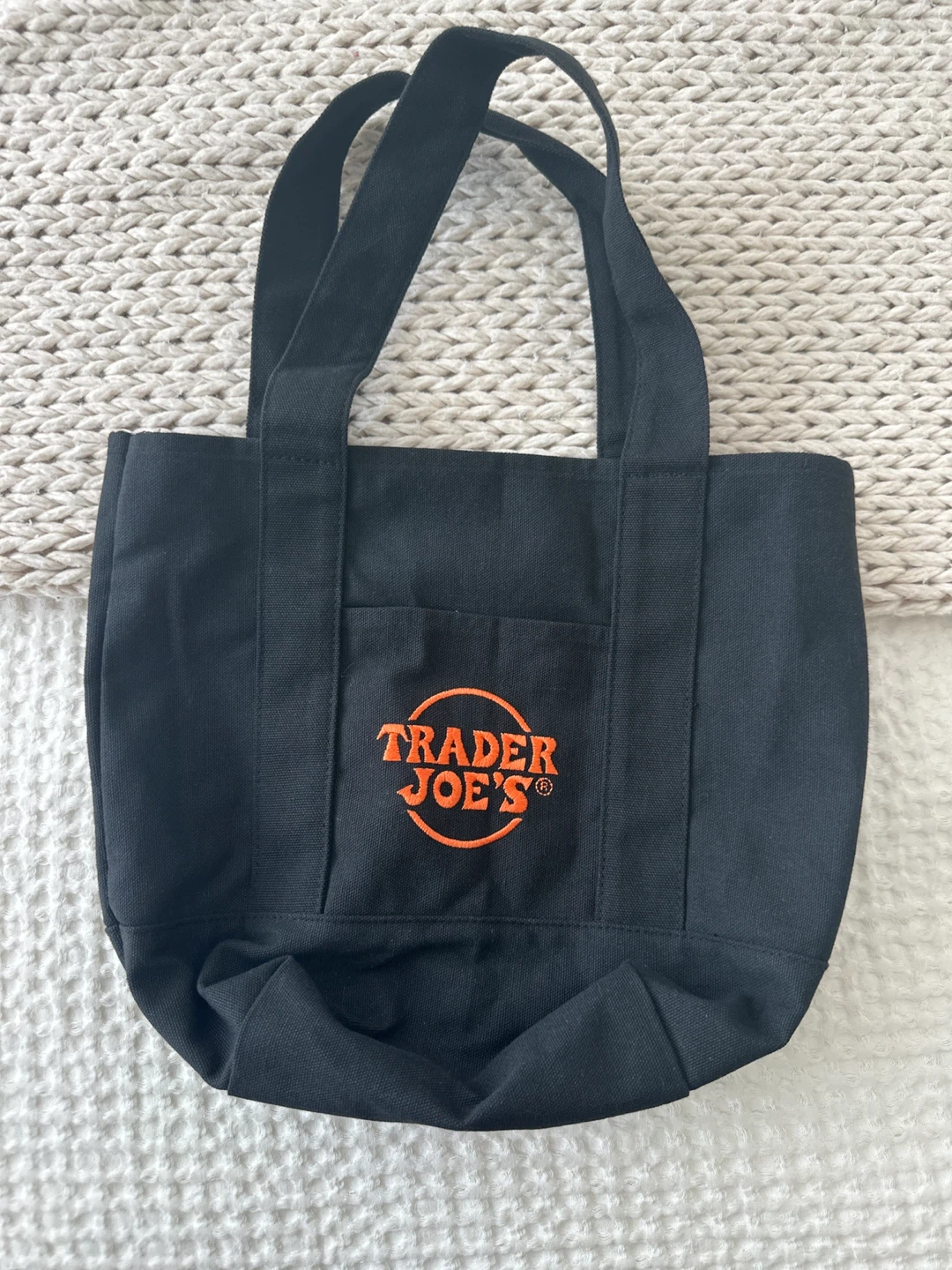 Trader Joe's mini Black Canvas Tote Bag ⚽️