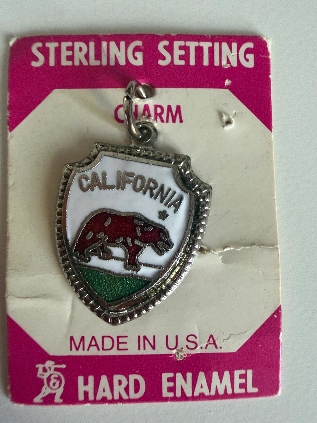 California Charm Sterling Setting Hard Enamel
