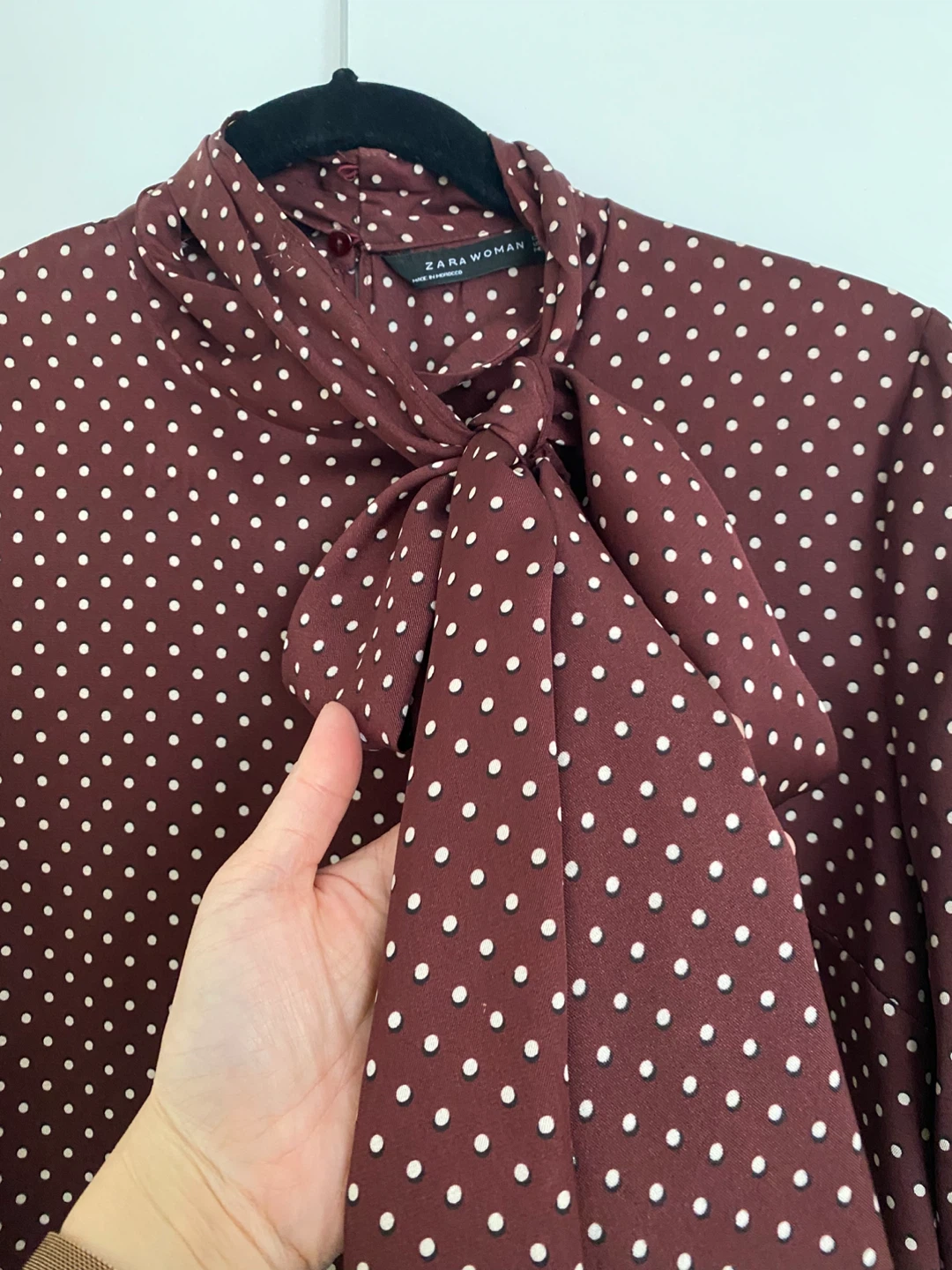 ZARA Woman Polka Dot Bow Blouse ⚽️ - photo 4
