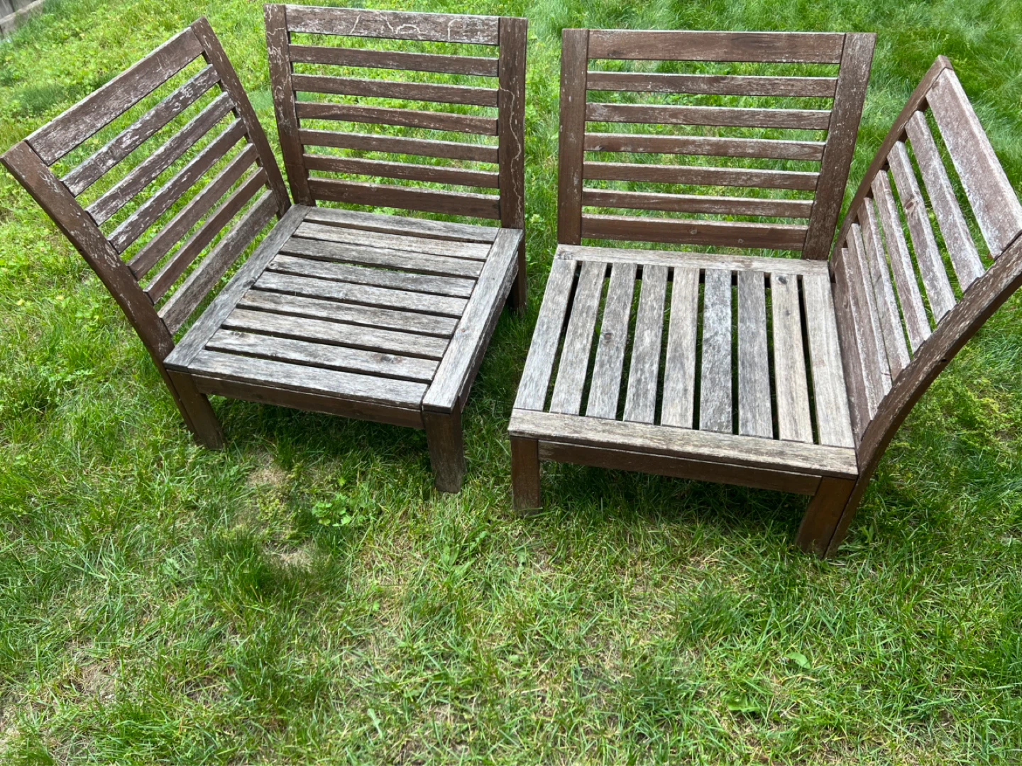 Set of 2 Wooden Patio Chairs with Cushions - photo 2
