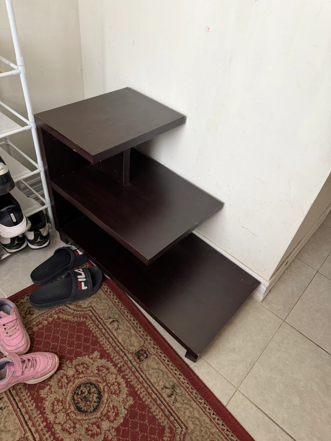 Dark Brown 3-Tier Corner Shelf Unit - photo 2