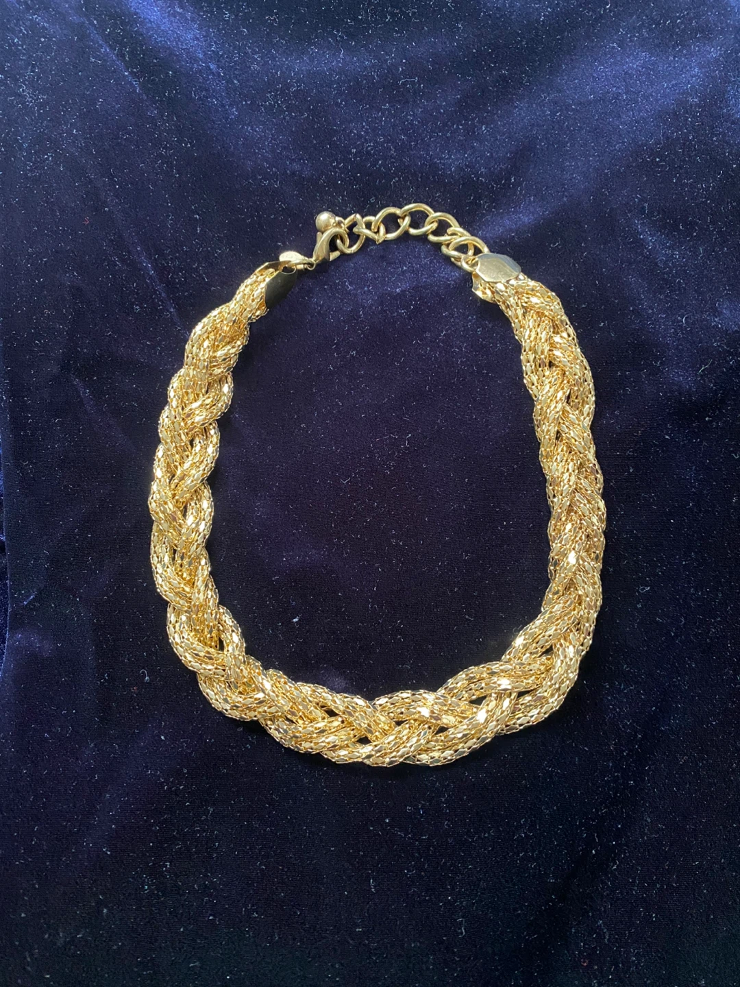 Express Gold Tone Braided Chain Necklace ⚽️