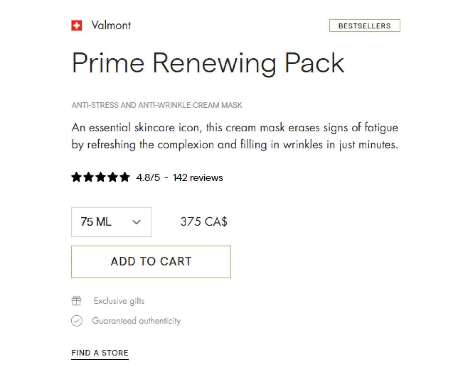 Valmont Prime Renewing Pack Cream Mask 70ml - photo 2