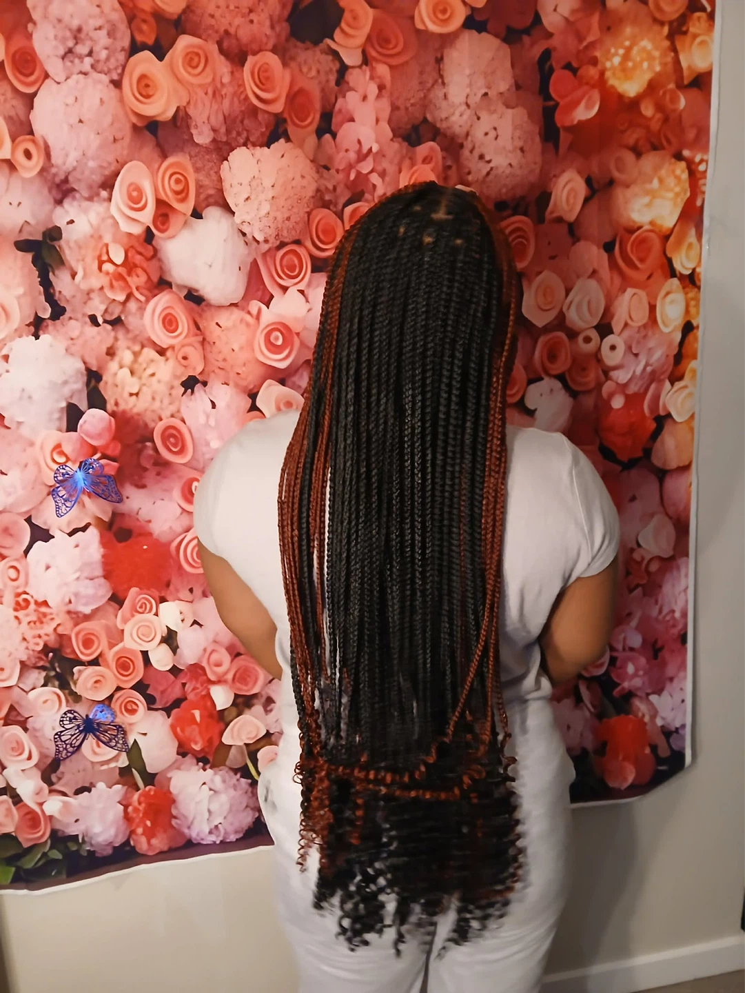 Long Braided Hair Extensions with Curly Ends
