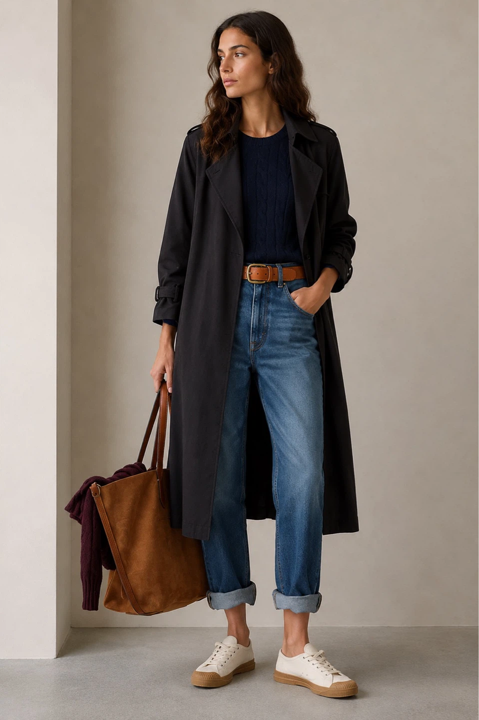 ZARA Black Trench Coat ⚽