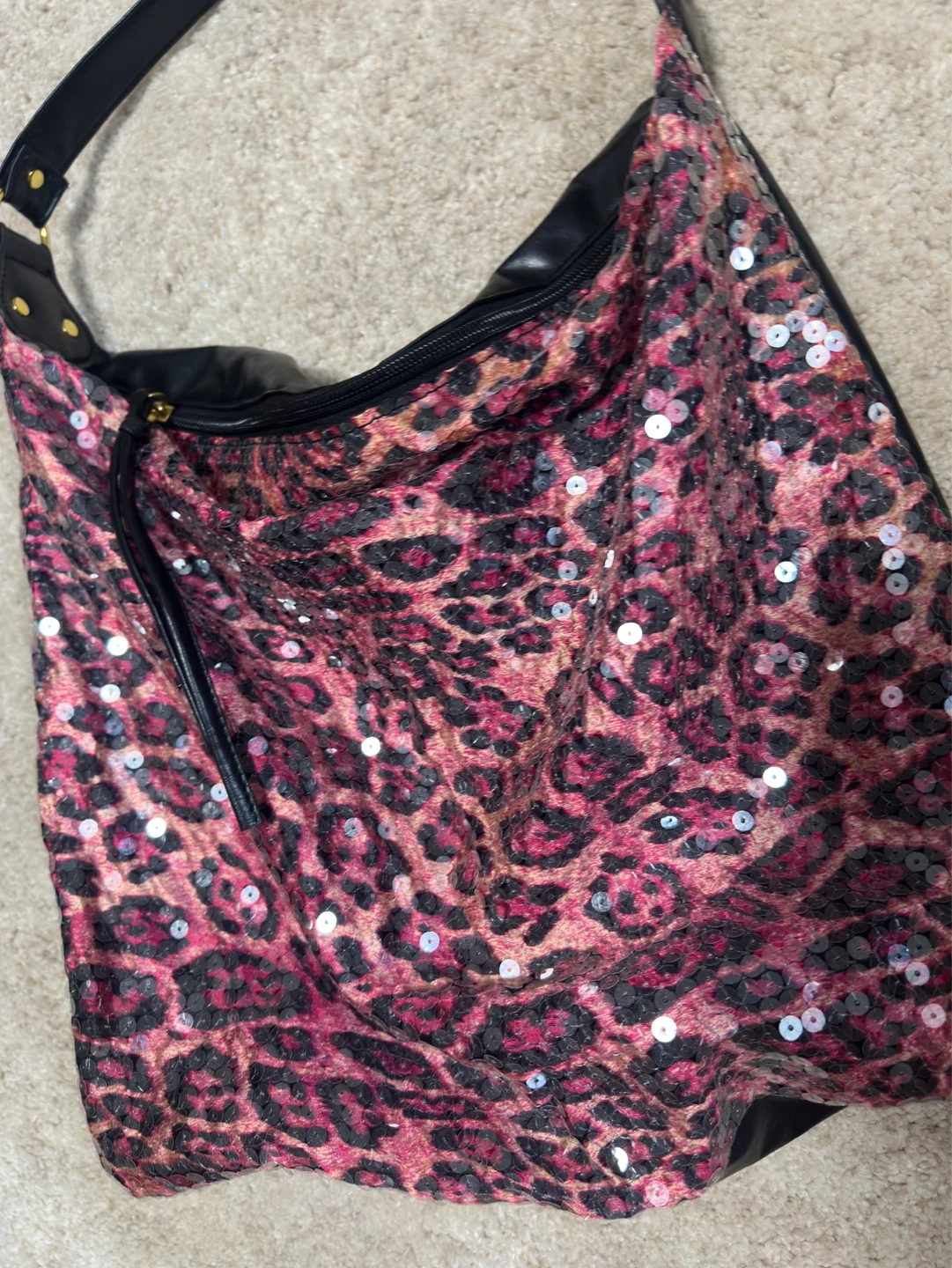 y2k Bongo Leopard Sequin Shoulder Bag - photo 2