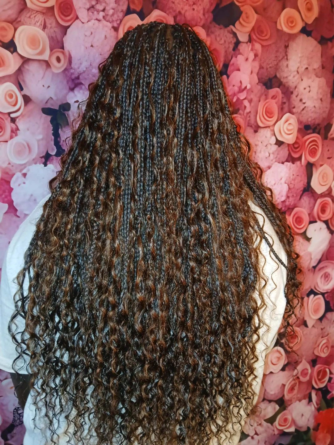 Braided Hair Extensions with Curly Ends