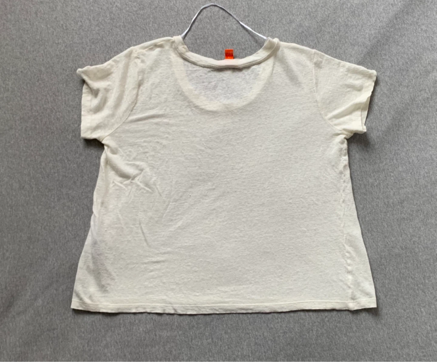 Ladies Size Large White Linen Shirt - HAS A SMALL HOLE ⚽️ - photo 2