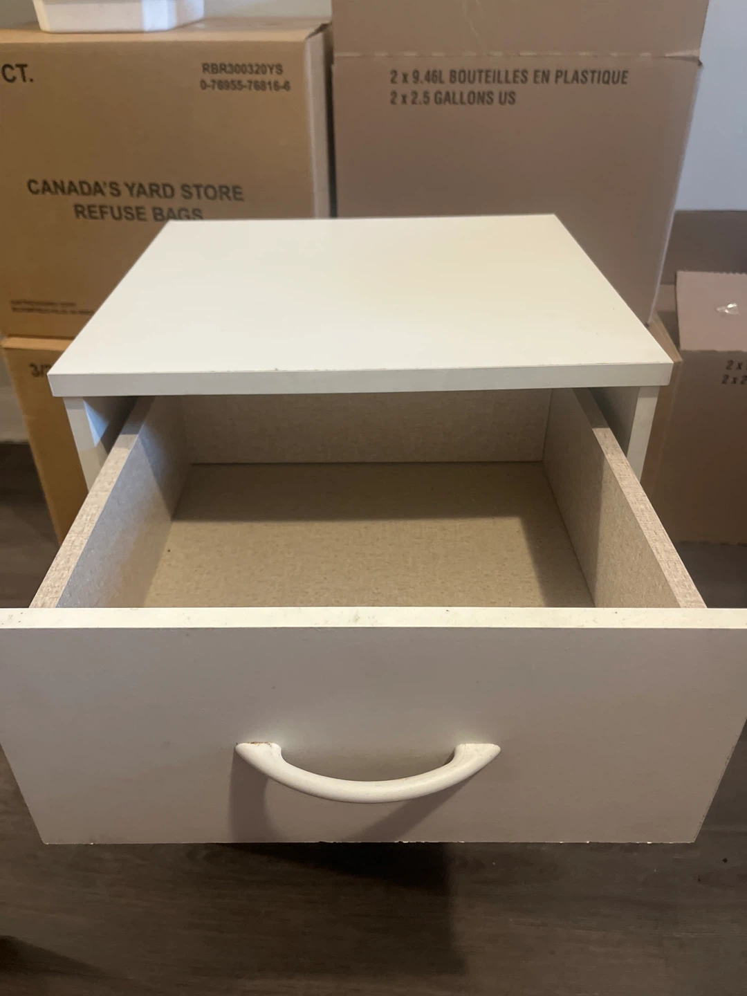 Moving must go! White Side Table with Drawer and Shelf - photo 2
