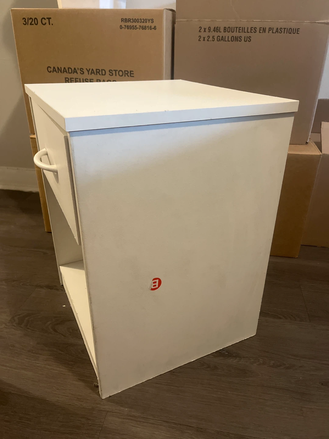 Moving must go! White Side Table with Drawer and Shelf - photo 3