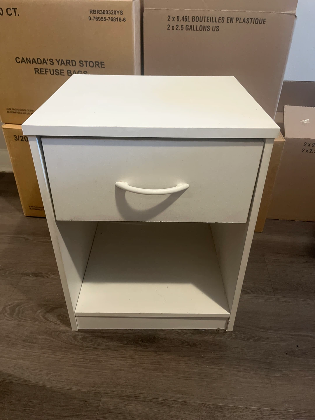 Moving must go! White Side Table with Drawer and Shelf