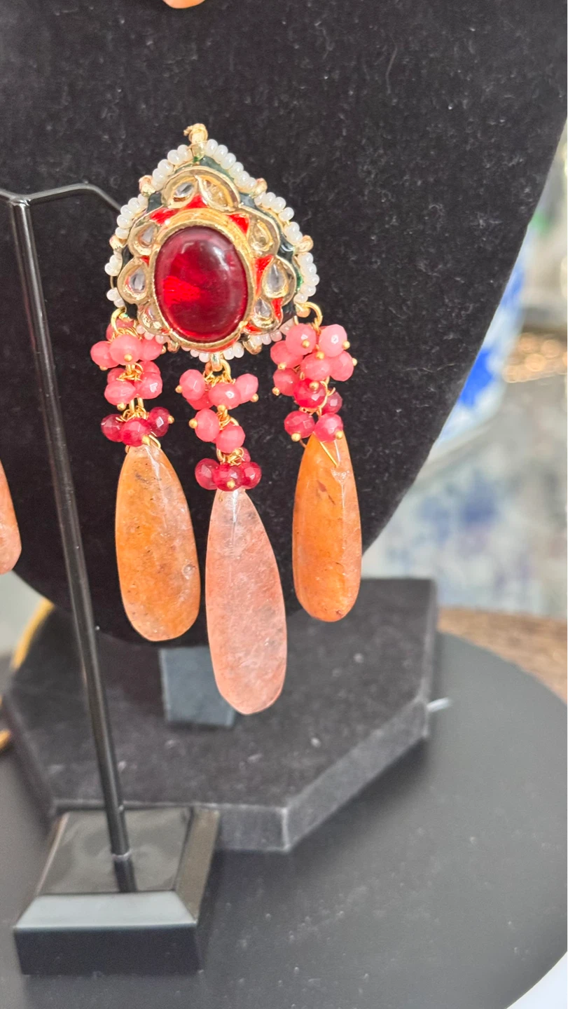 Indian Choker Necklace and Earrings Set - photo 5