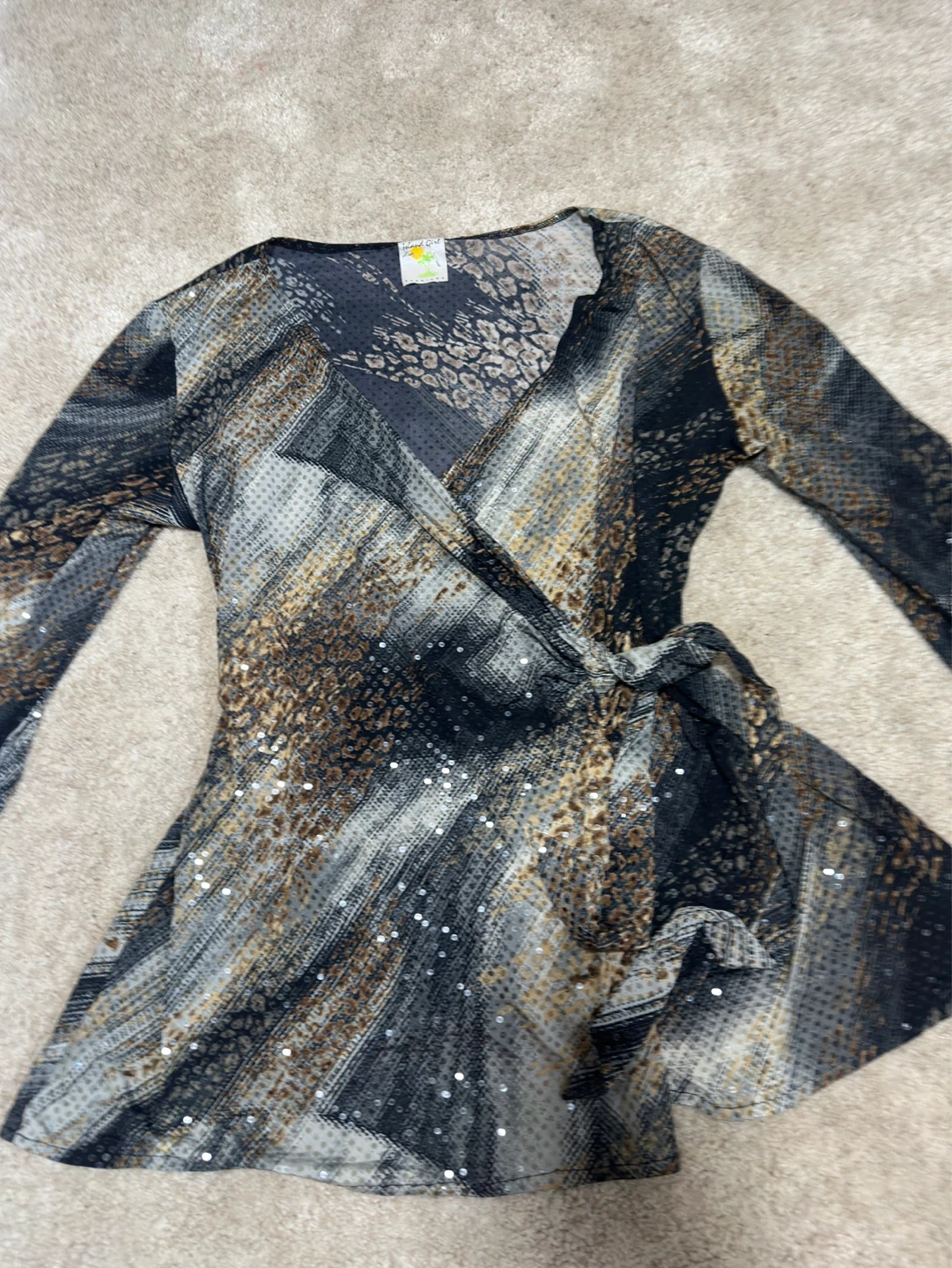 y2k Wrap Top with Sequins
