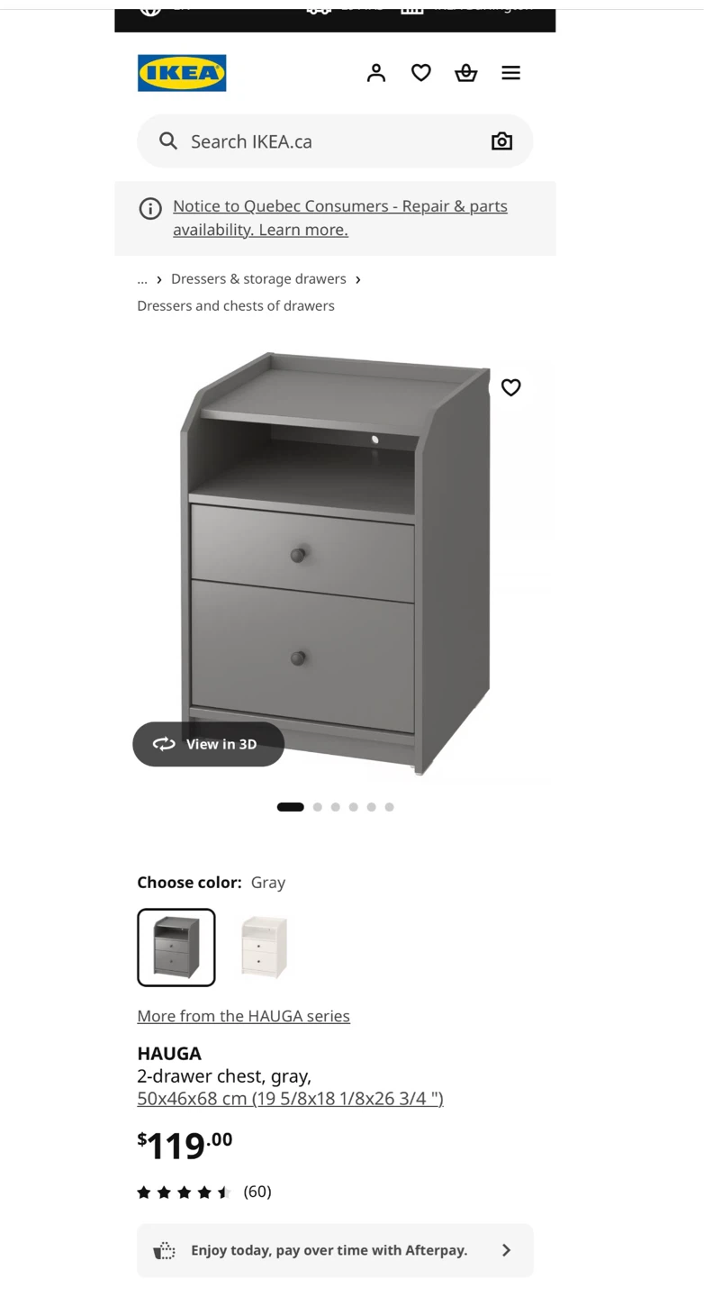 IKEA HAUGA 2-drawer chest, night table , side table - photo 5