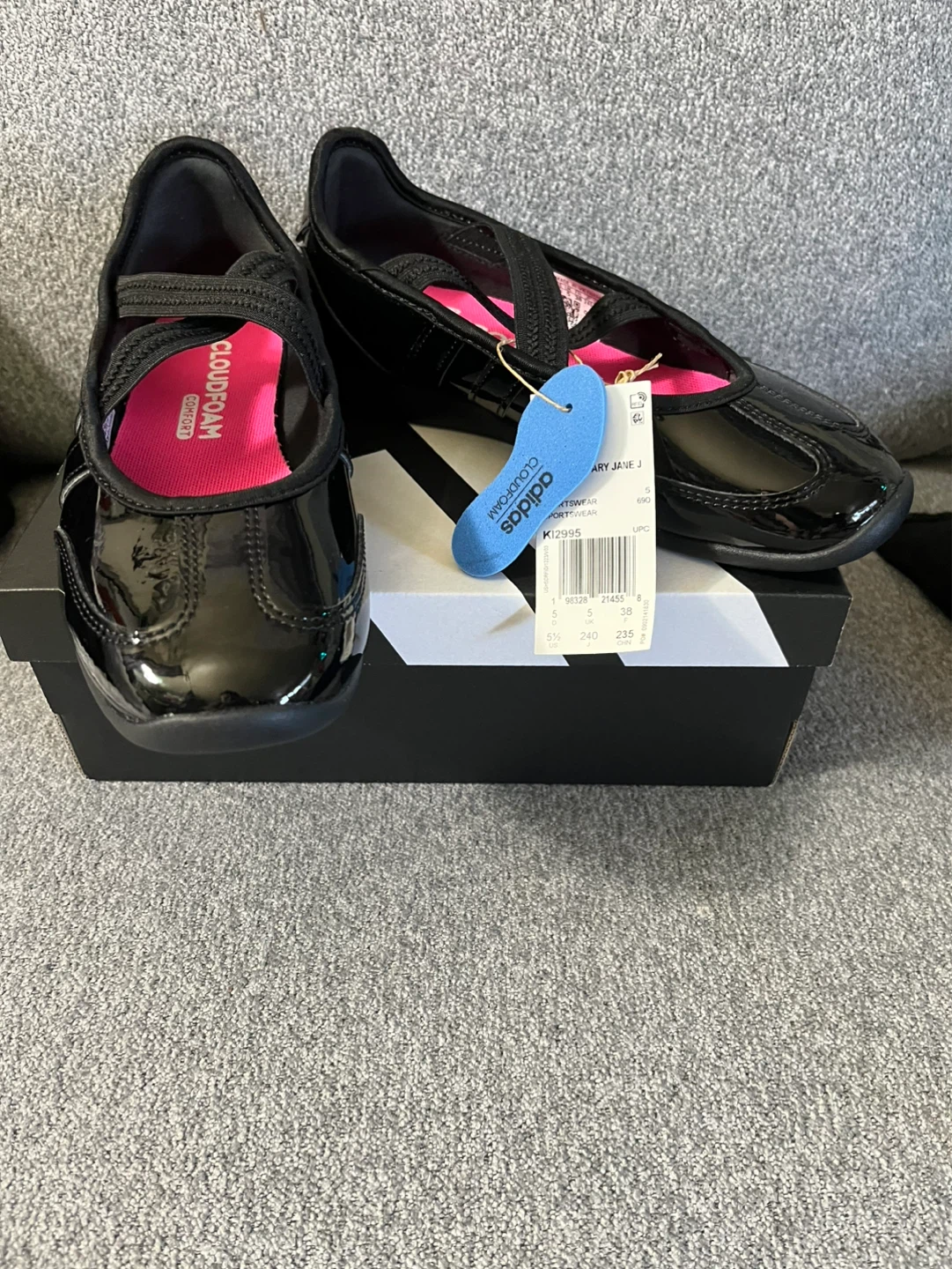 Adidas Mary Jane J Black Patent Shoes - photo 2