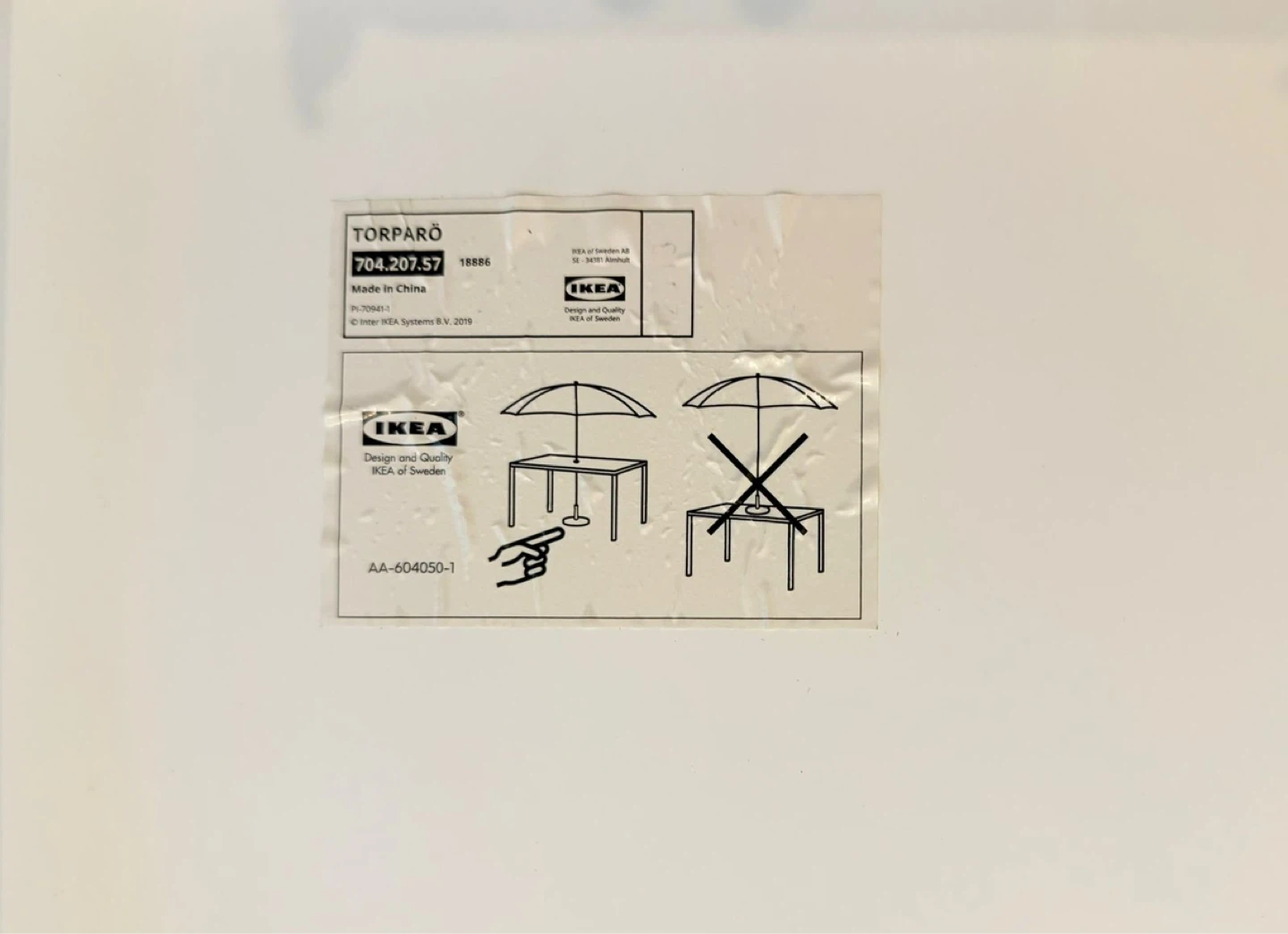 IKEA TORPARÖ Outdoor Patio Table – White - photo 3