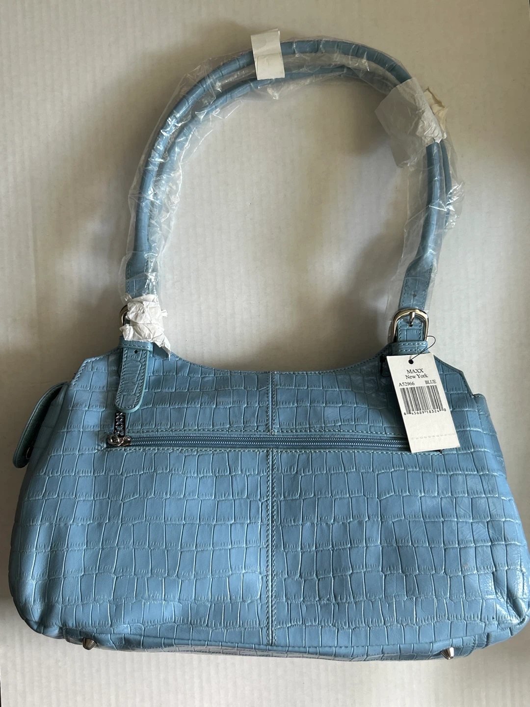 ⚽️MAXX New York Baby Blue Crocodile Embossed Shoulder Bag - photo 3