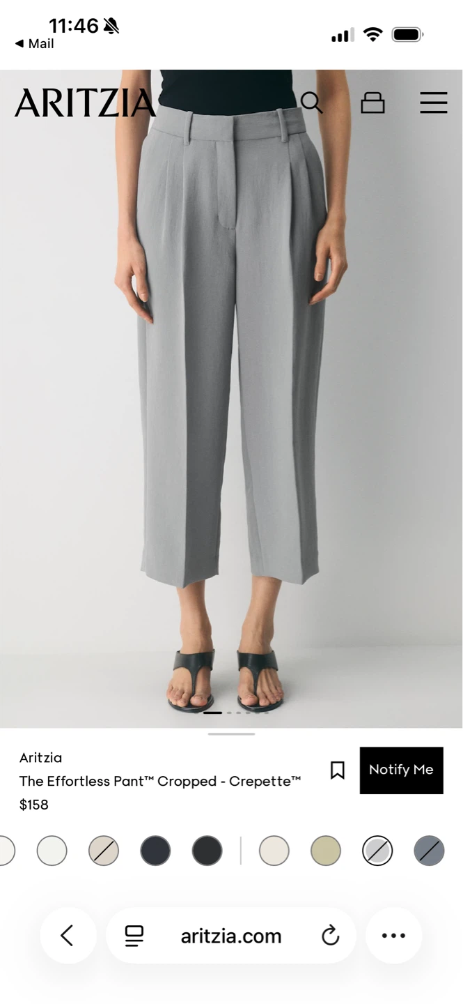 Aritzia  Effortless Pant Cropped Crepette - Size 6 Short - photo 2