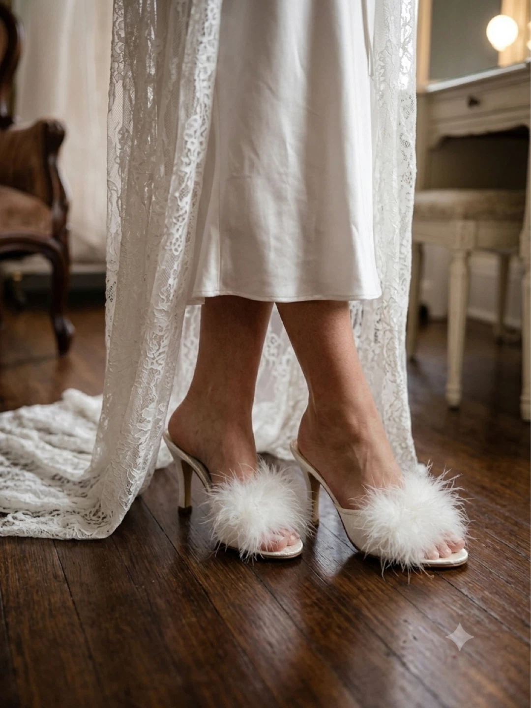 Ardina Shoes White Feather Mules - Size 37 - photo 2
