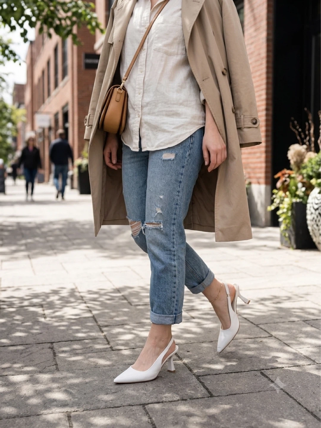 White slingback heels