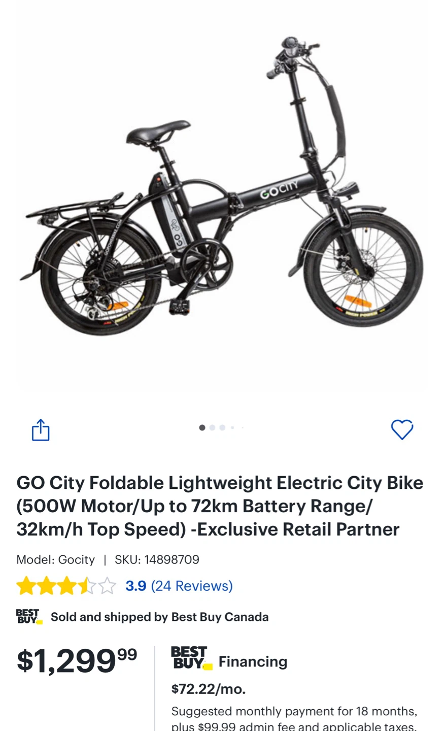 GO City Foldable Lightweight Electric City Bike - photo 3