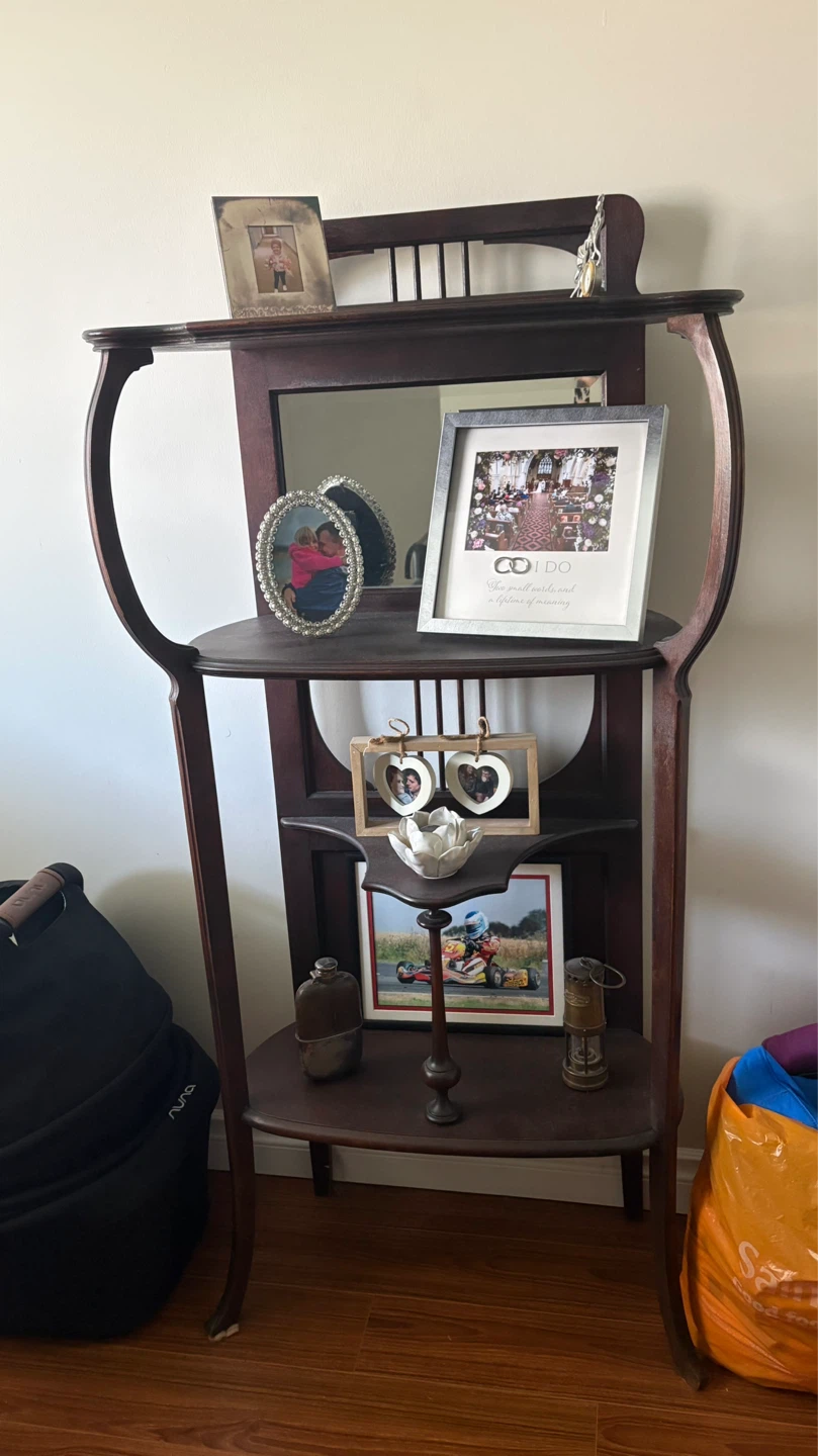Antique  Display Shelf with Mirror