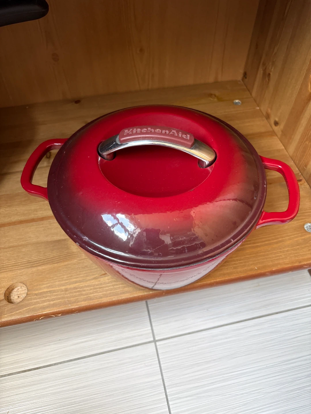 KitchenAid Quart Enamel Cast Iron Dutch Oven 3.5 qt of water