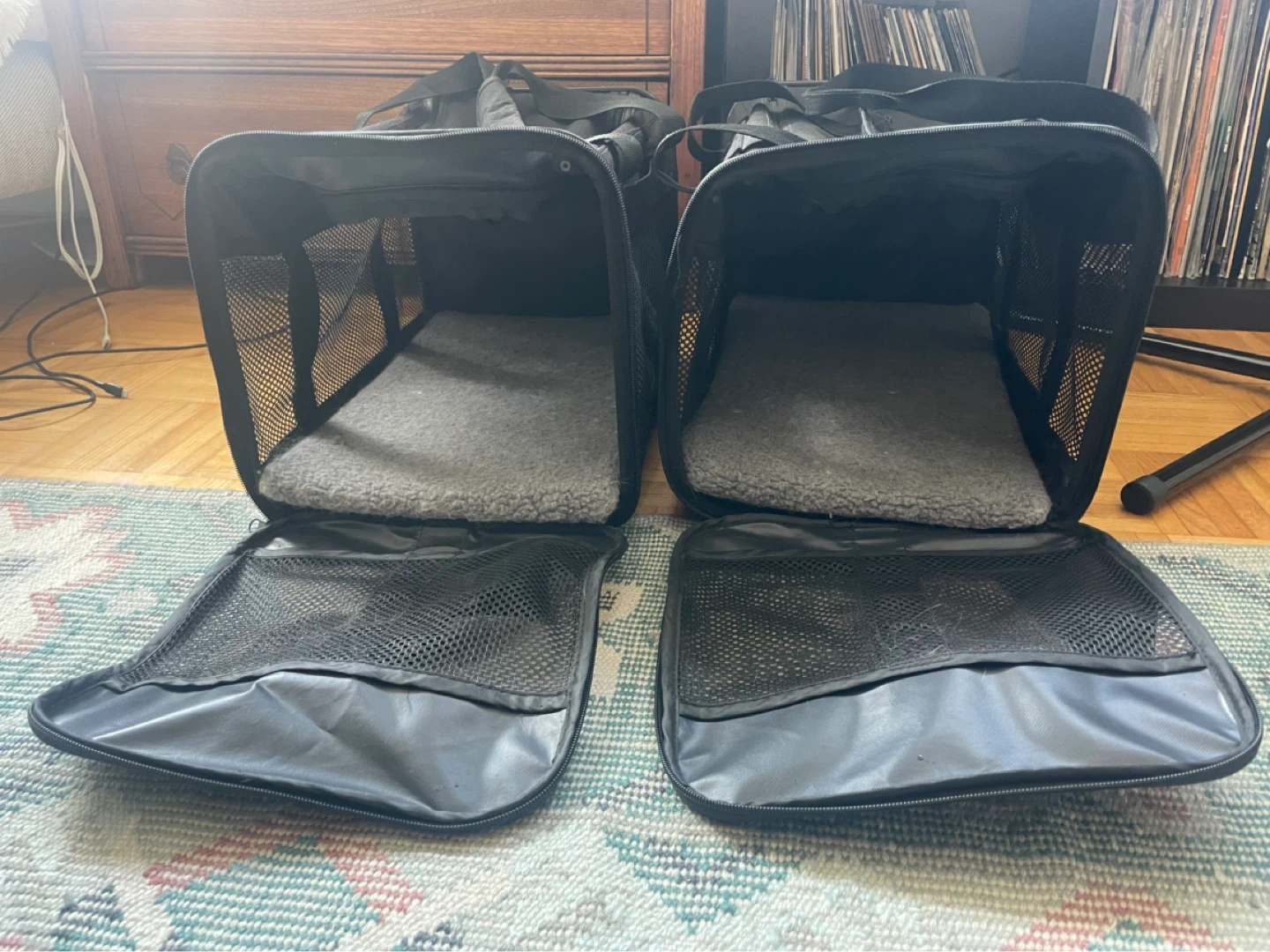 Two Black Pet Carrier Bags (airline approved) - photo 2