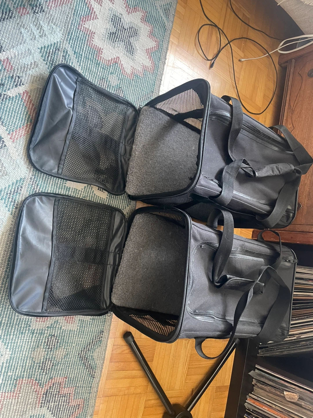 Two Black Pet Carrier Bags (airline approved)
