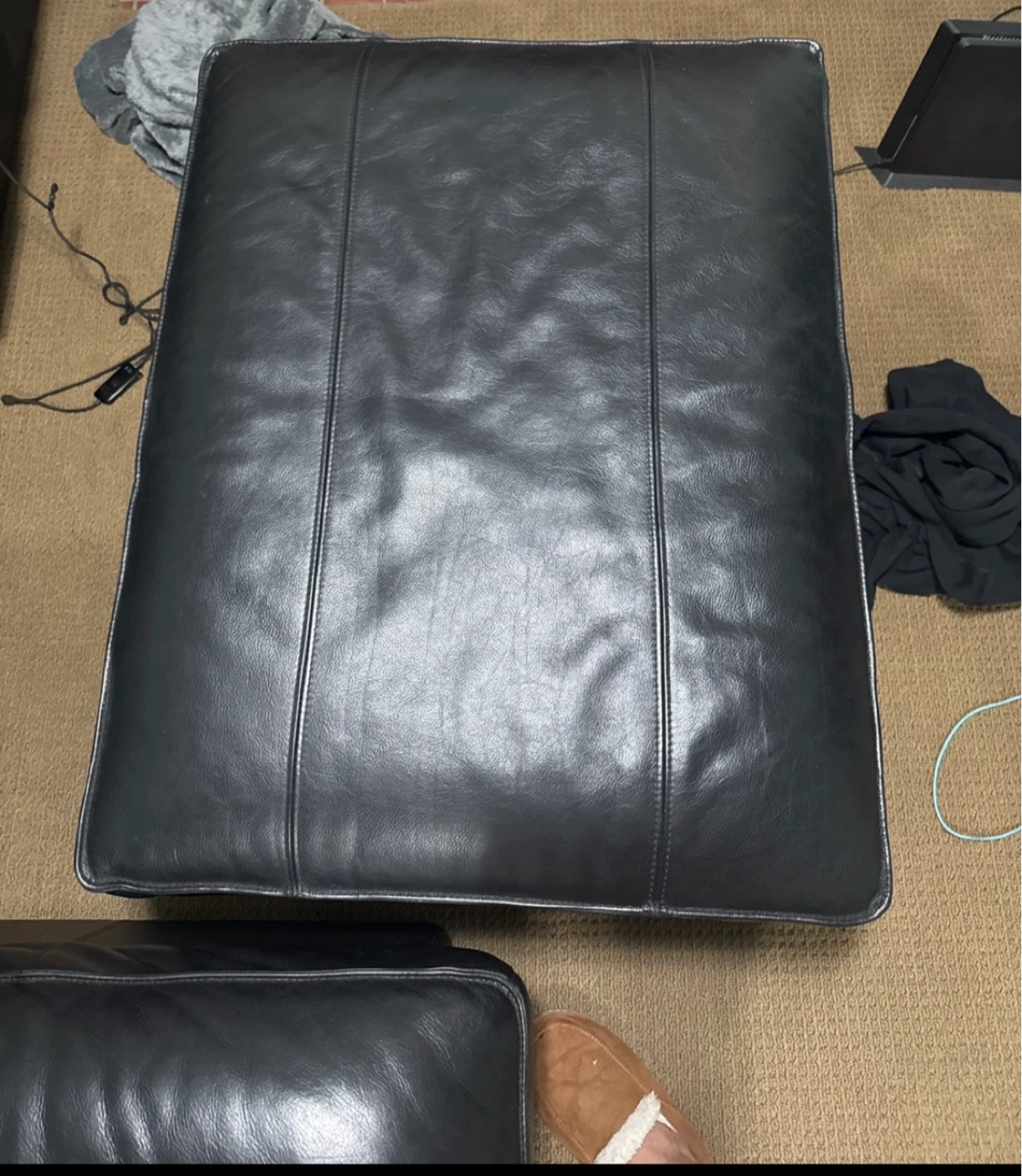 IKEA KIVIK Leather Sofa with Chaise and Ottoman - photo 4