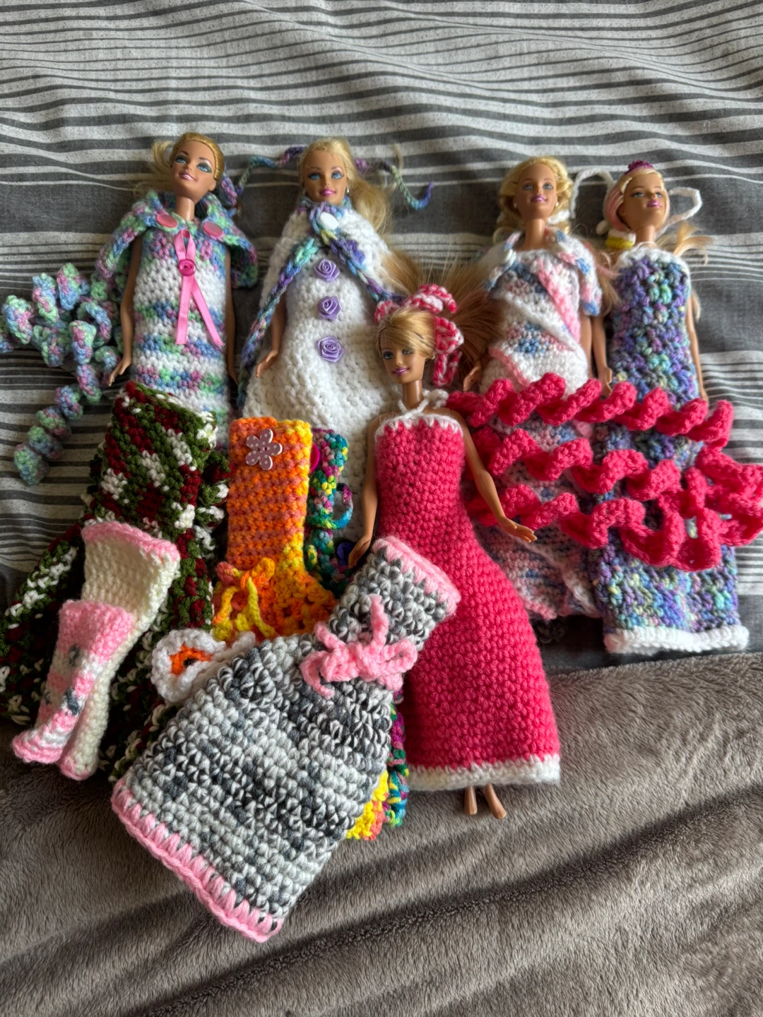 Hand-Knitted Doll Clothes Set