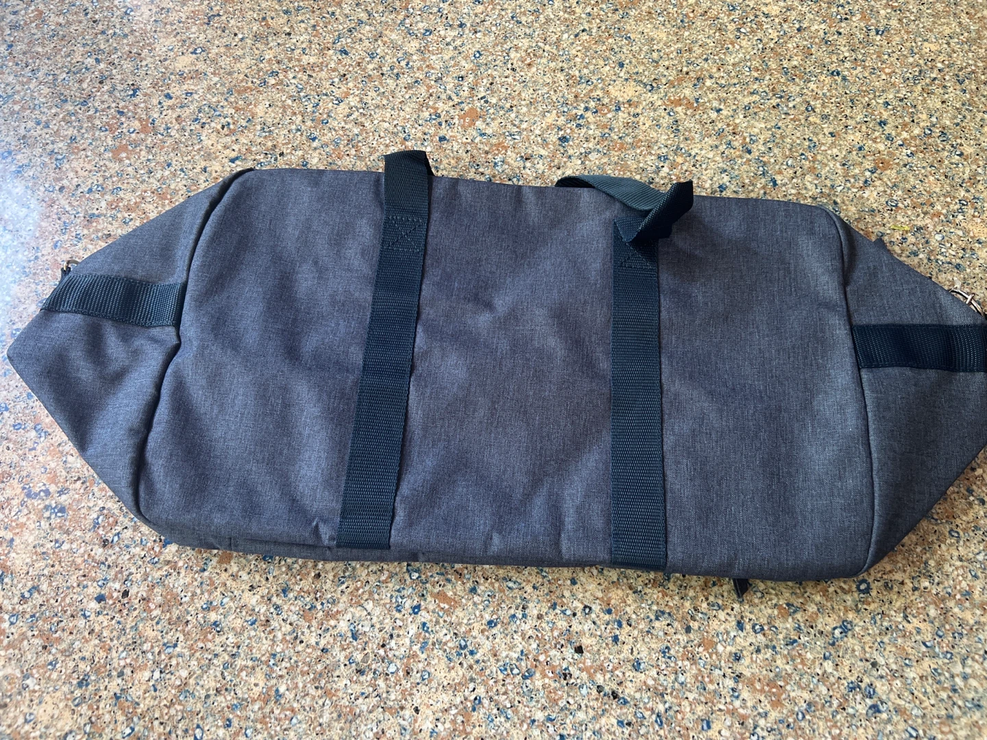 Dark Grey Duffle Bag with Striped Pouch - photo 2