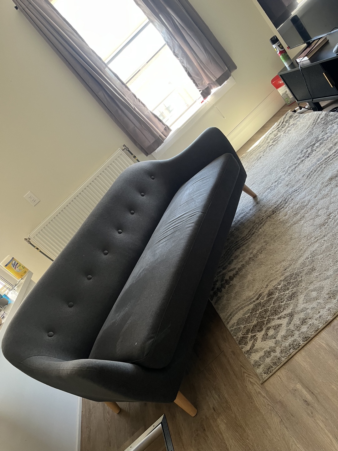 Dark Grey Loveseat Sofa