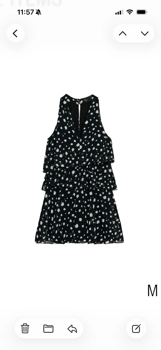 ZARA POLKA DOT RUFFLED MINI DRESS - MEDIUM - photo 4