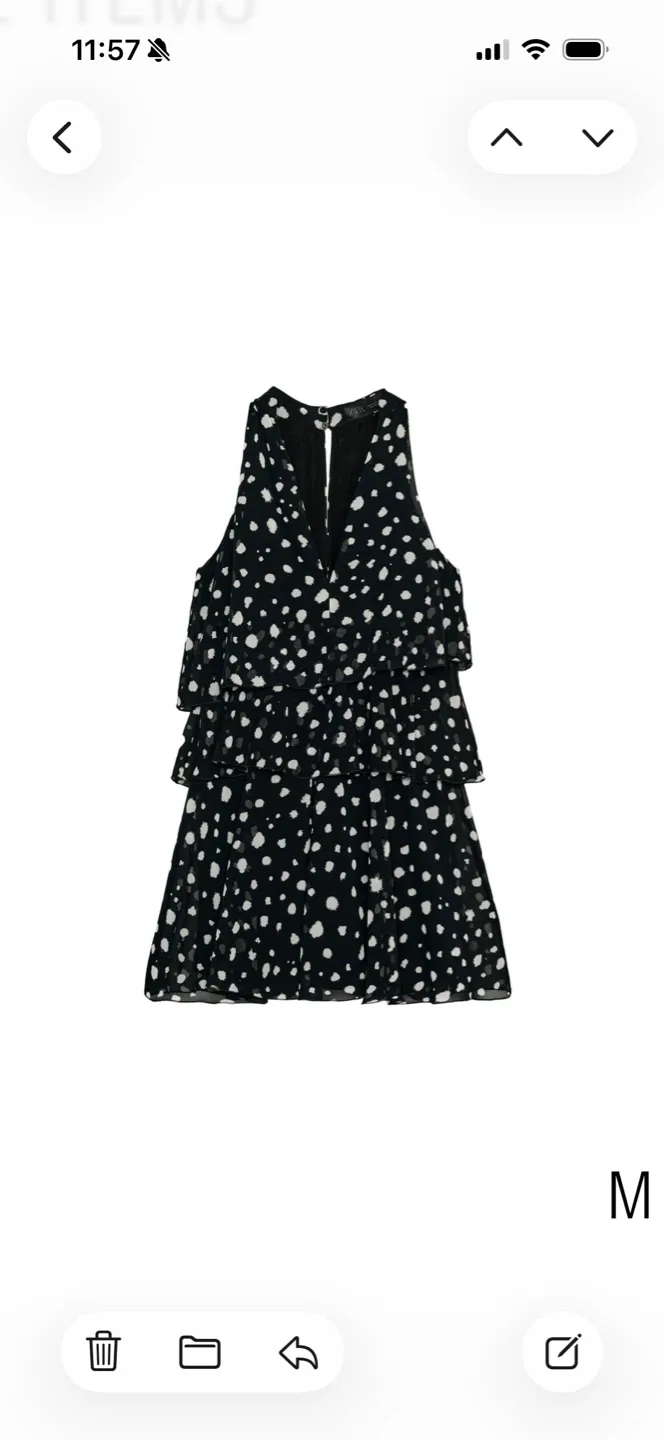 ZARA POLKA DOT RUFFLED MINI DRESS - MEDIUM - photo 4