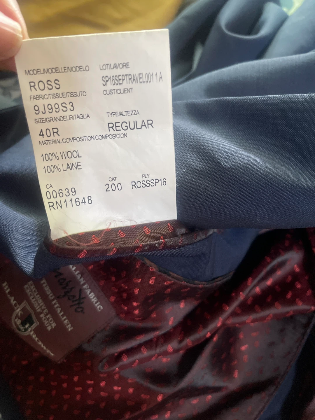 Black Brown 1826 Suit Jacket - Navy Blue - Size 40R - photo 4