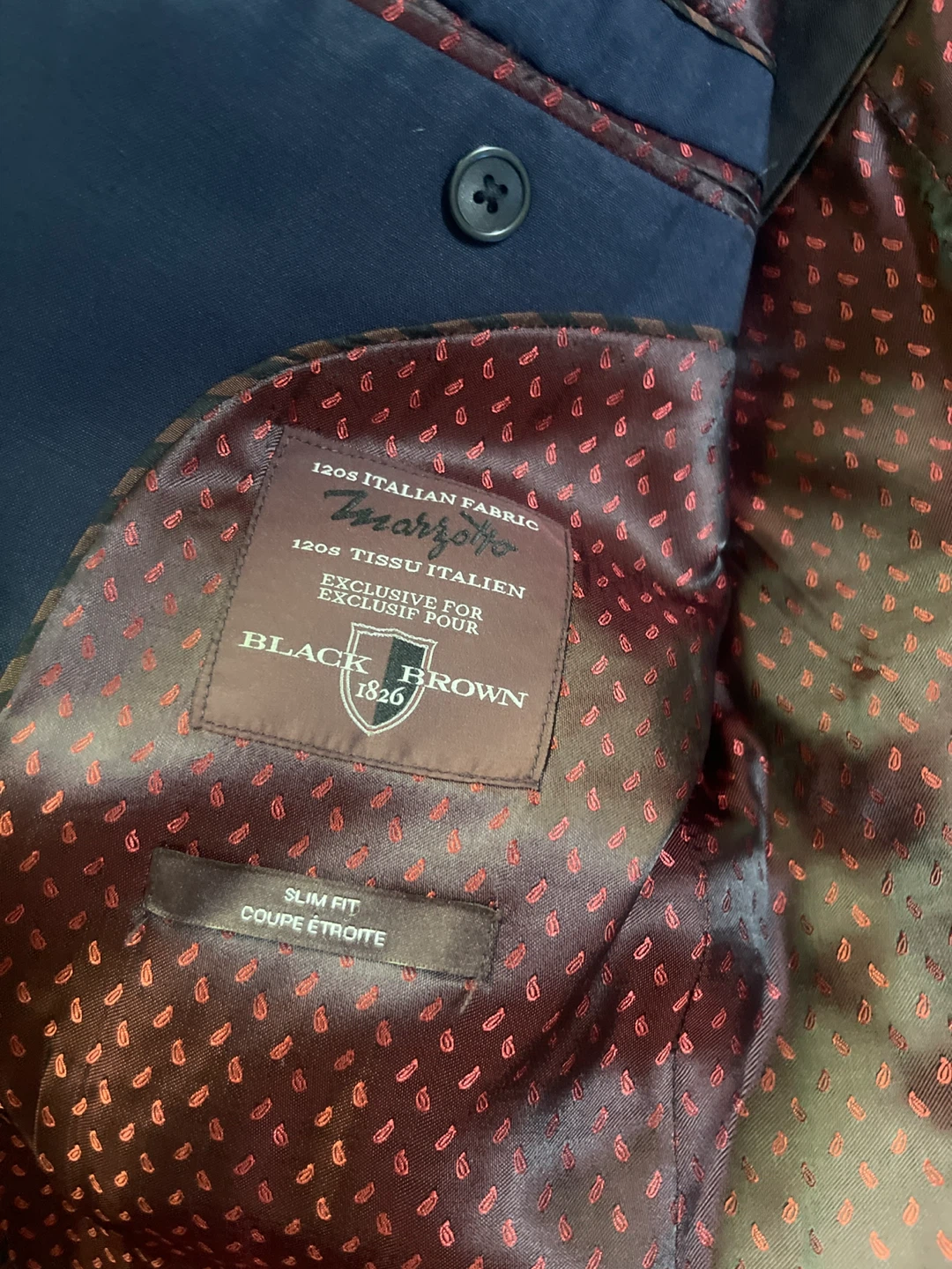 Black Brown 1826 Suit Jacket - Navy Blue - Size 40R - photo 2