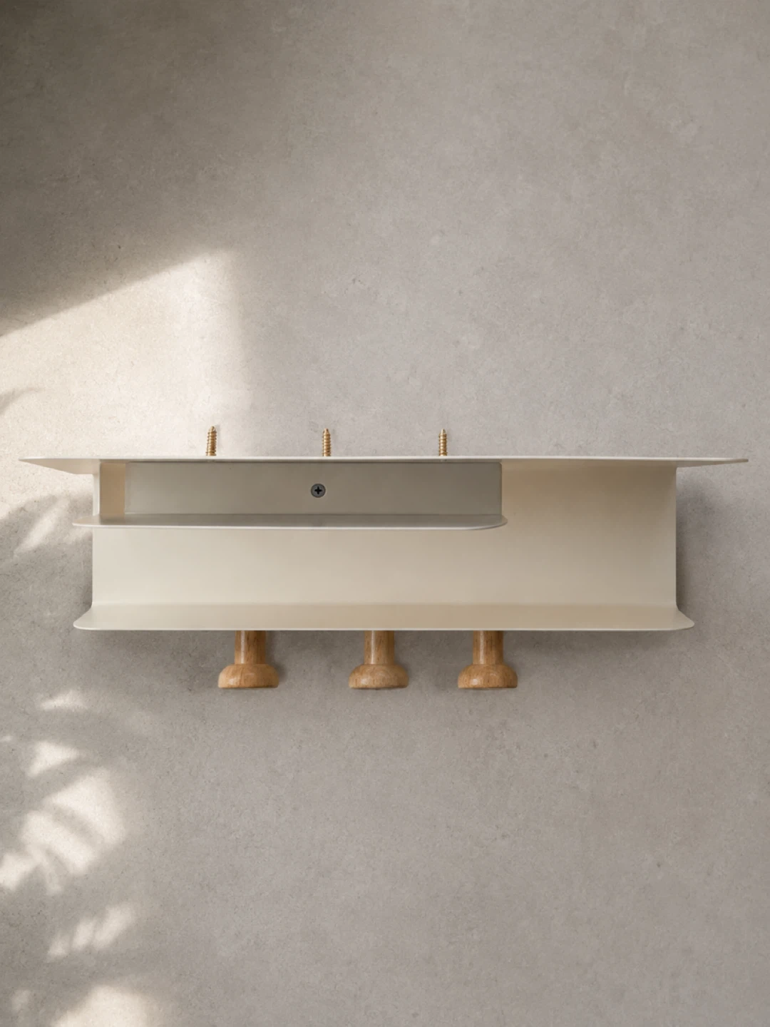 Wall-mounted shelf with hooks - photo 3