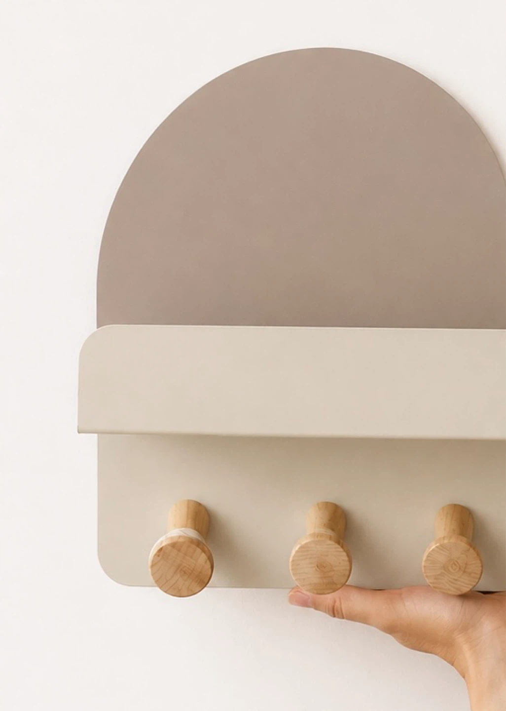 Wall-mounted shelf with hooks - photo 4