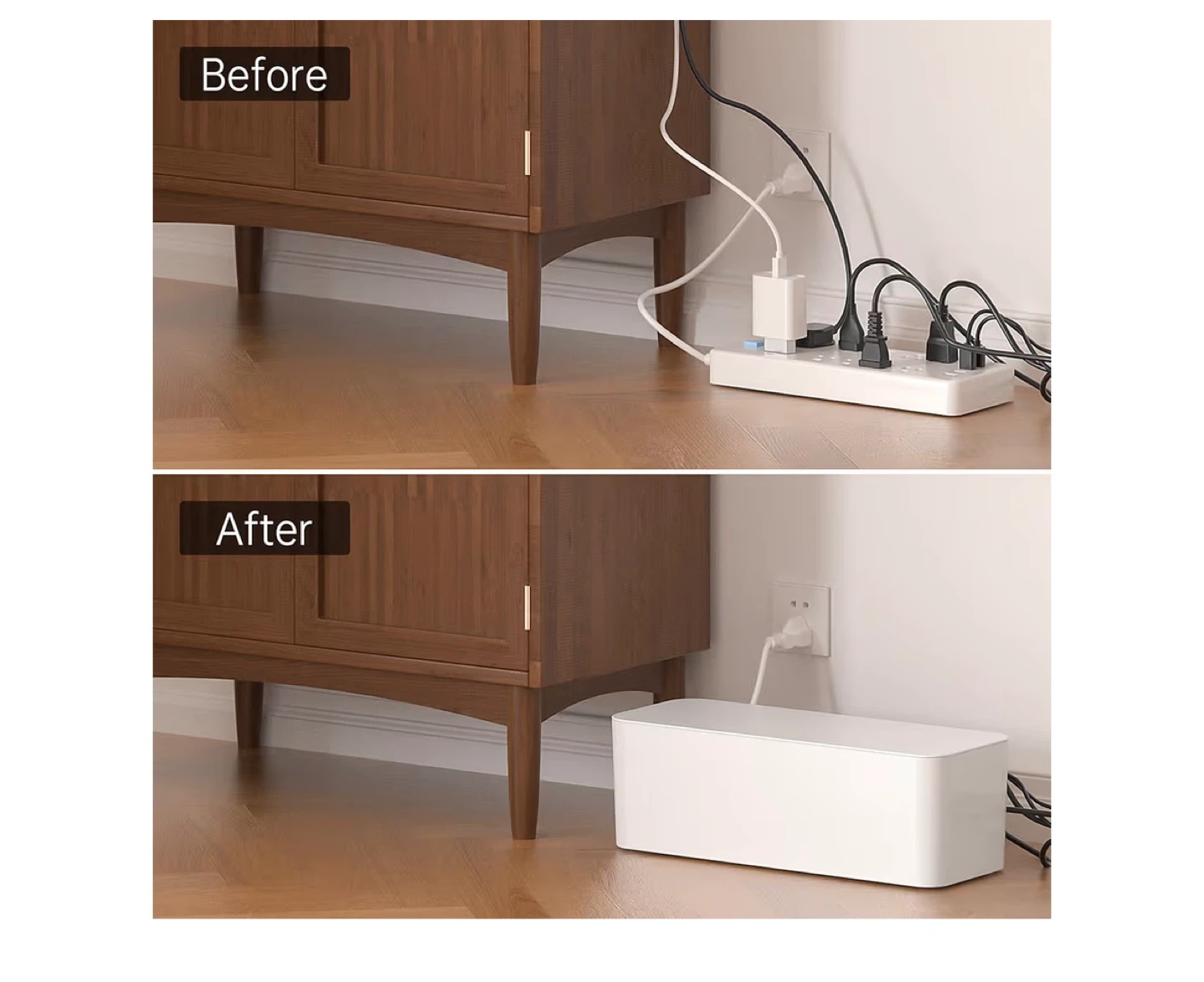 Wavy White Cable Management Box - photo 3