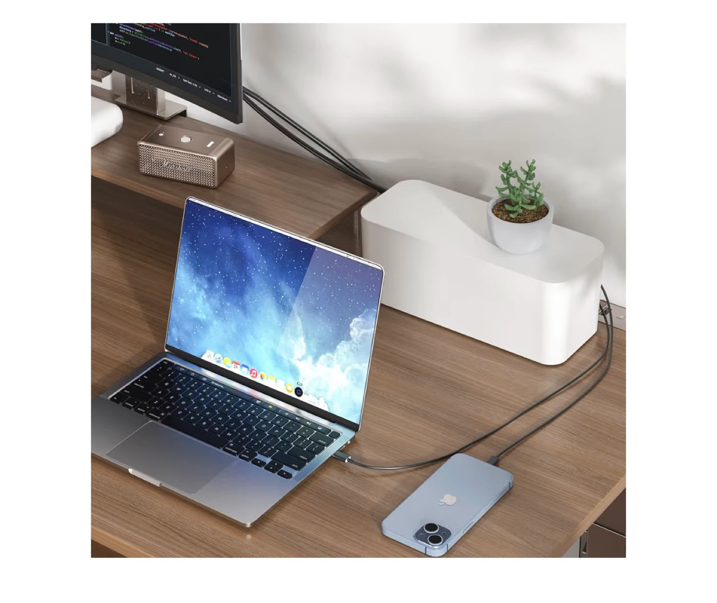 Wavy White Cable Management Box - photo 2