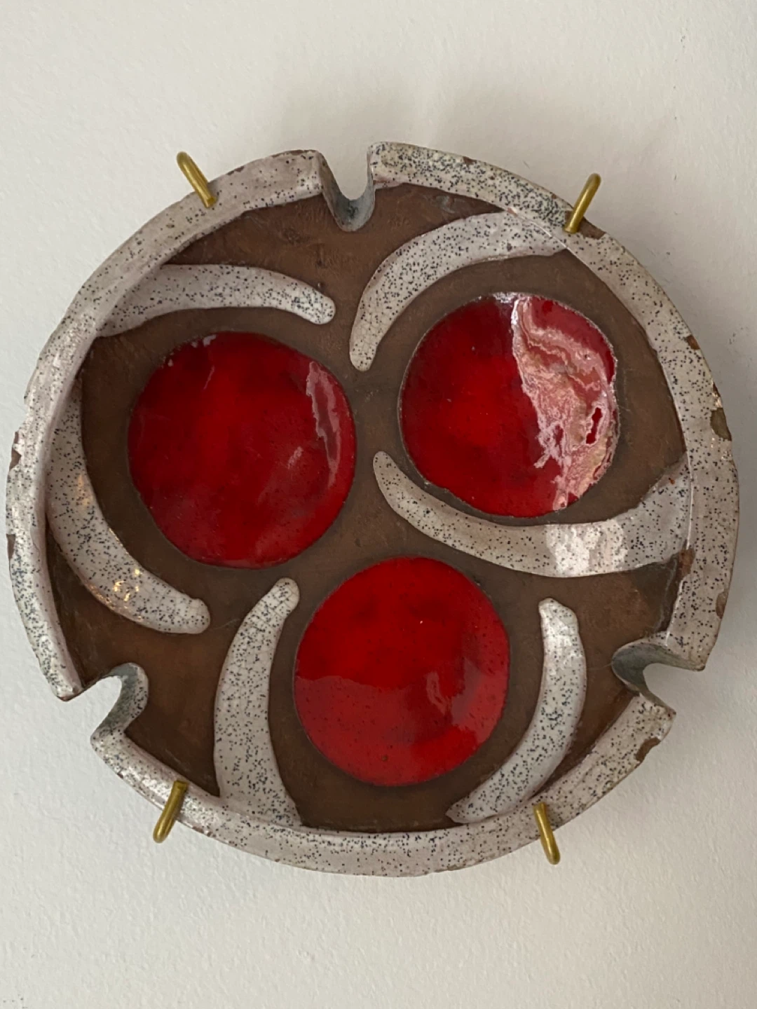 Handmade Ceramic Wall Plate with Red Accents - Marilla Canada - photo 3