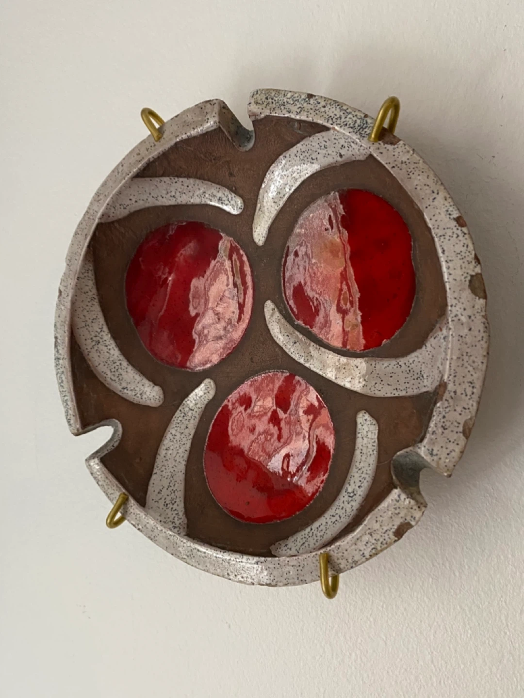 Handmade Ceramic Wall Plate with Red Accents - Marilla Canada - photo 5